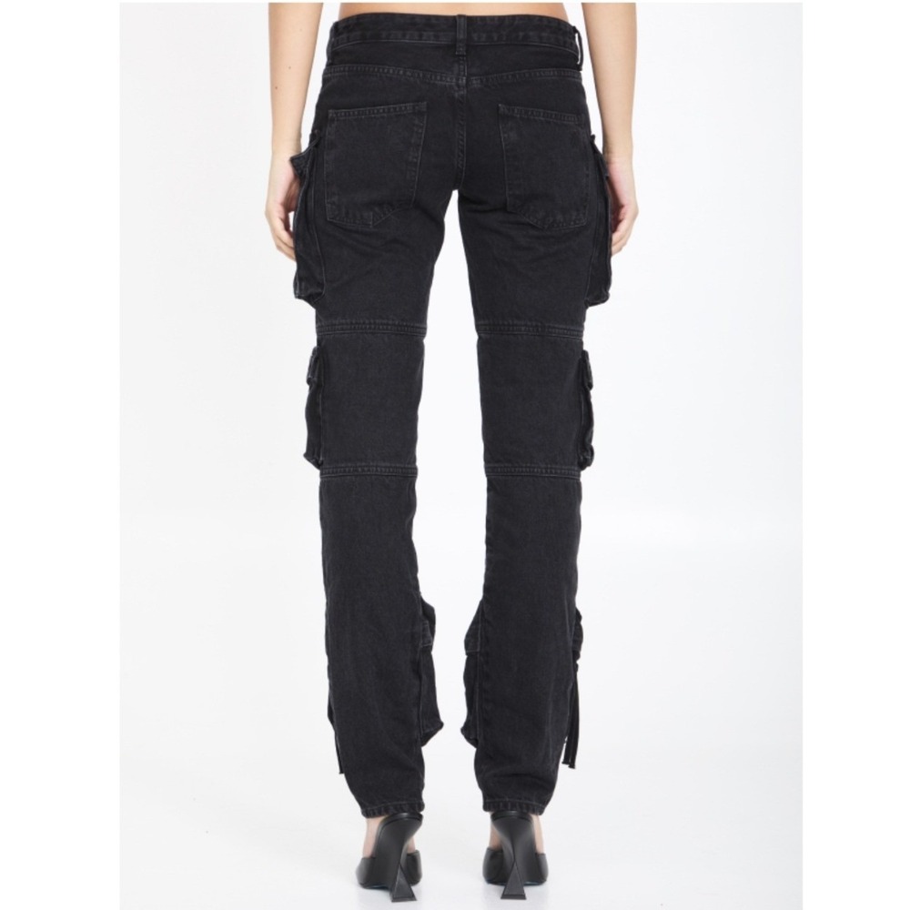 NWOT The Attico Essie Low Rise Tapered Cargo Jeans Black Denim 25 XS - Picture 13 of 14